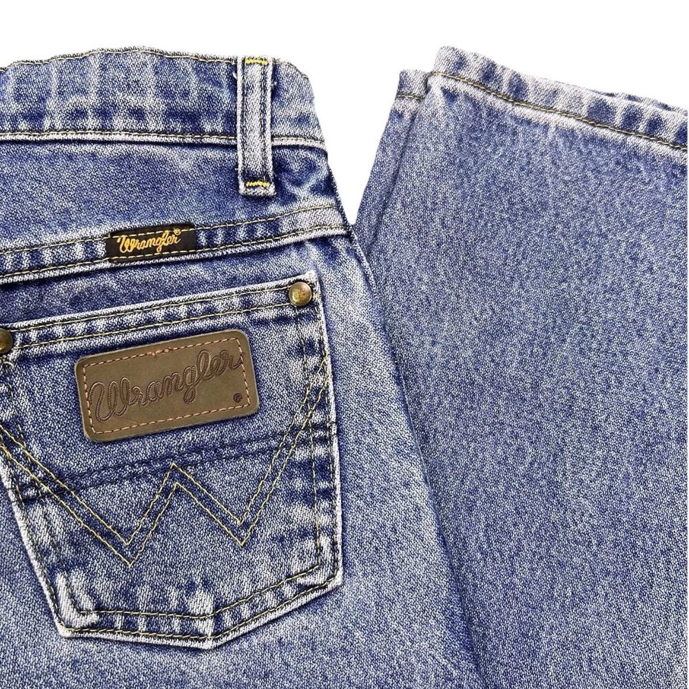Wrangler Jeans Boys Size 9 Slim Blue Straight Leg Denim Adjustable Waist